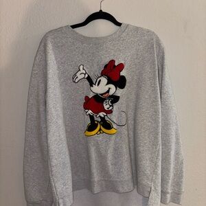 Disney Gray Sweatshirt with Minnie Mouse Graphic